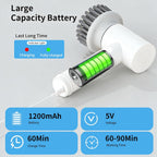 🧽 Electric Spin Scrubber Cleaning Brush | Cordless Power Scrubber with 5 Replaceable Brush Heads for Bathroom, Kitchen & Home Cleaning